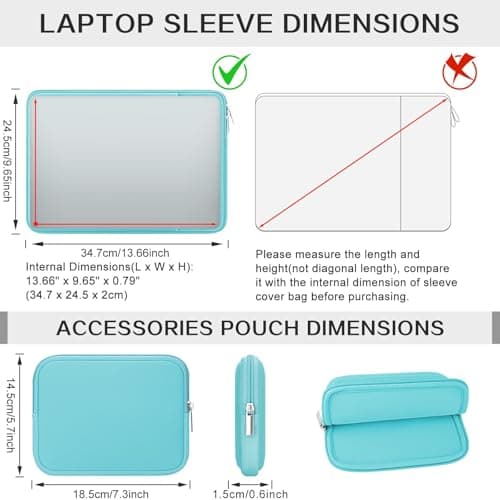 RAINYEAR Laptop Sleeve with Small Bag for 14" Notebook 15" Macbook Air M5 — view 5