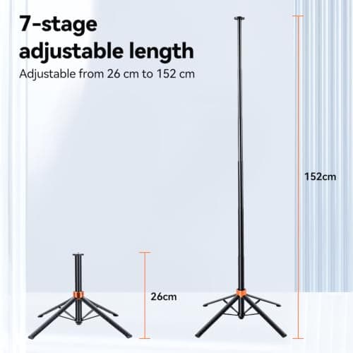 UTEBIT 59''/150cm Selfie Stick Tripod, Extendable Camera Stand With 4 Legs — view 2