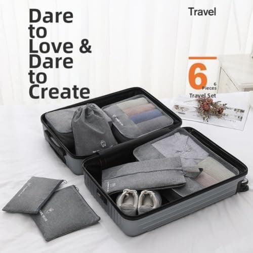 CNANRNANC Compressible Travel Storage Bags 7 Pack Space Saving(Navy Blue) — view 5