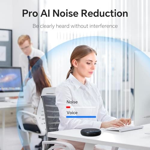 N newline Conference Speaker USB Bluetooth Microphone for PC, Noise Cancelling, 360°Voice Shooting 43 Hours Standby, Compatible with Zoom, Teams, Skype, Home Office — view 4