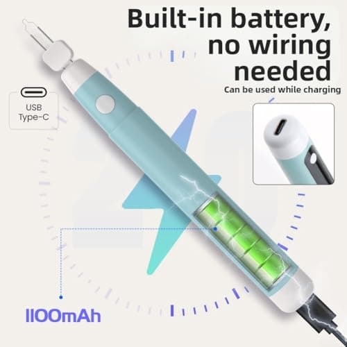 Trurovem Wireless Soldering Iron Kit with Heating, Cordless Soldering Pen USB C Rechargeable, Portable Heat Tool Jewelry Making Wood Burning Electronic Repair,(Pink) — view 3