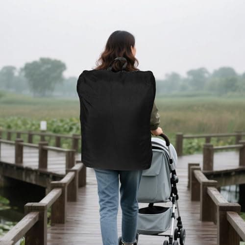 minkissy Stroller Travel Bag Backpack for Airplane Gate Check, Black — view 5