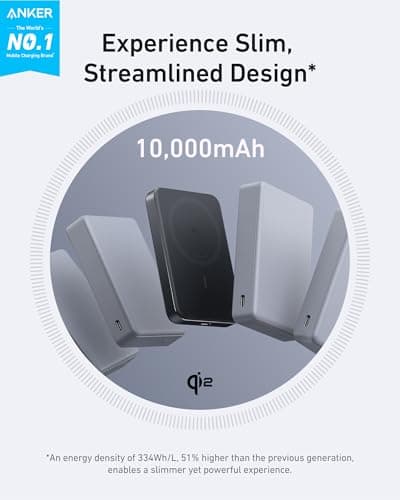Anker MagGo Power Bank, 10,000mAh Qi2-Certified 15W Portable Charger — view 2