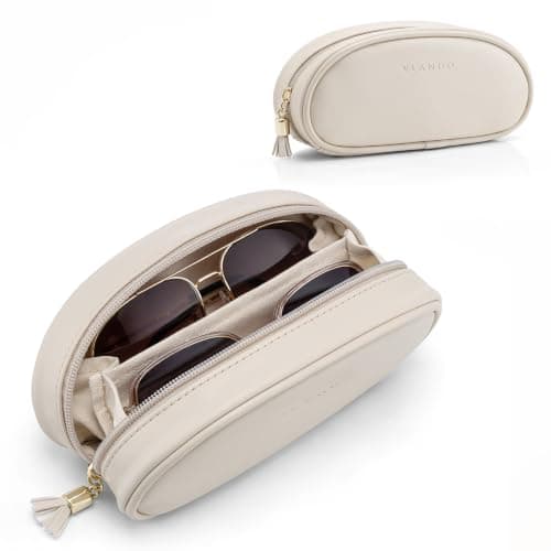 VLANDO Sunglasses Case, Portable Glasses Case with 2 Separate Compartments