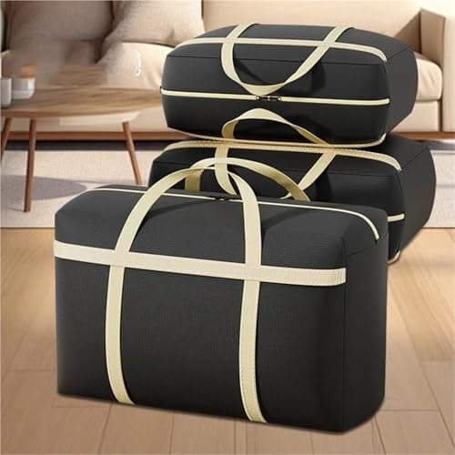 Large Capacity Moving Packing Bag Foldable Travel Luggage Sturdy Waterproof Clothes Quilts Organizer Storage(M-68x25x50) — view 3