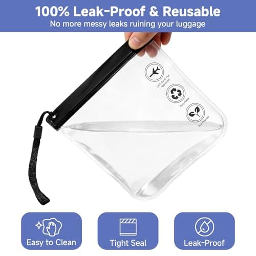 8 PCS 20x20cm Airport Security Liquids Bags, TSA Approved — view 5