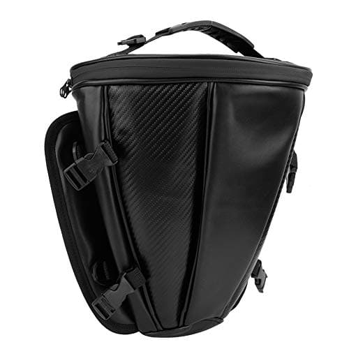 Cryfokt Motorcycle Tail Bag Carbon Fiber Style Motorbike Rear Bag Motorcycle Saddle for Outdoor Riding Black Material