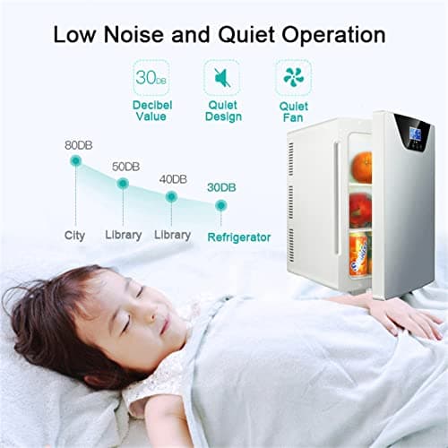 YINO 20L Car Refrigerator 12/24V Car Fridge, Portable Car Fridges Freezer, Mini Fridge Electric Cooler Box for Camping, Road Trip, Picnic, Household (Silver, Single Door) — view 3