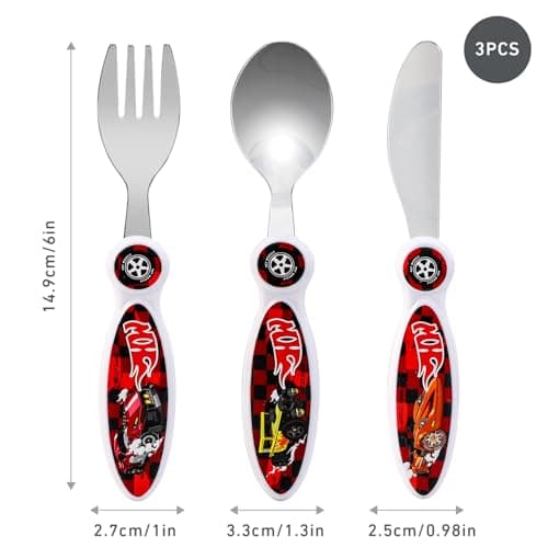 Hot Wheels Kids 3 Piece Cutlery Set – Includes Knife, Fork and Spoon — view 2