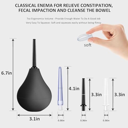 Anal Douche Enema Kit - 224ml Enema Bulb with 3 Replaceable Nozzles — view 4