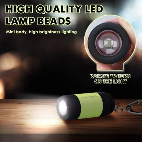 Mizikuu Mini LED Torch, Pack of 6 Small Handlamps, Children's Coloured with Lanyard, IP65 Waterproof, Noctilucent Lamp for Emergencies and Outdoor Night, Suitable for Camping — view 4