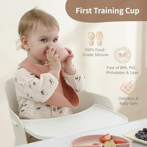 Moonkie Baby Cup | Silicone Open Cup Baby from 6 Months | Weighted Base (Anti-Tip) | BPA Free | Capacity Markings | 60ml (Ether) — view 4