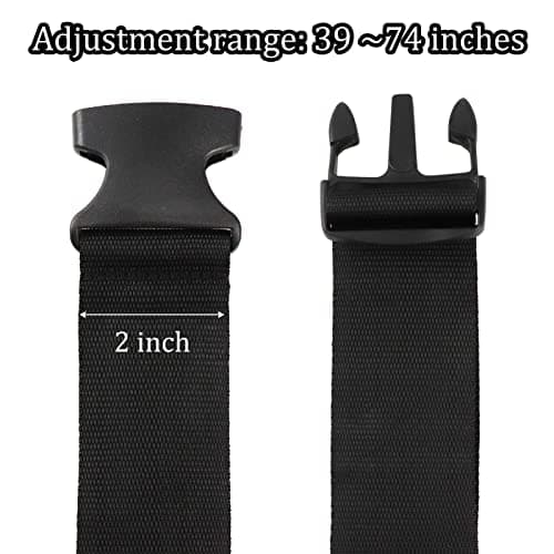Luggage Suitcase Straps Set, Travel Accessories Thickened Luggage Belt with Quick Release Buckle, Adjustable Black Travel Luggage Straps for Suitcase Baggage (Black, 4 PCS Set) — view 6