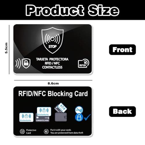 NICECONE 6 Pack RFID Blocking Cards,Ultra Thin Anti-Theft Credit Card Protector,NFC Blocker for Wallets – Contactless Card Shield for Debit & Passport Security,Entire Wallet Protection for Men Women — view 2