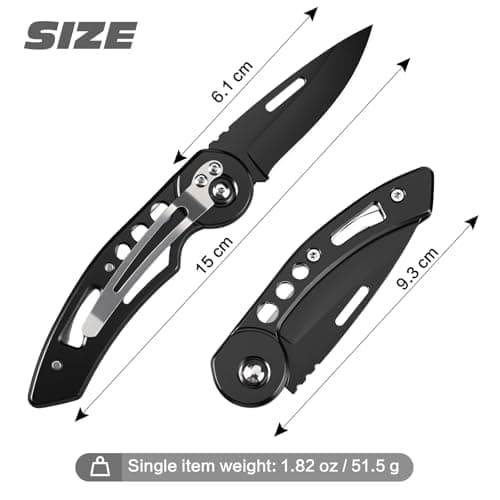 DRACHENADER 2-Piece Folding Pocket Knife Set W33-Y+H, UK Legal Non-Locking Knives with 2.40" Blade, Stainless Steel Silver, Black Mini Knives for Package Opening, Two-Hand Opening Non-Assisted Knife — view 3
