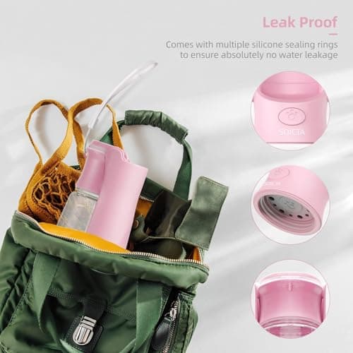 SOICTA Portable Dog Water Bottle for Walking 19 OZ or 12 OZ Portable Pet Water Bottles for Puppy Small Medium Large Dogs Water Dispenser Bowl Dog Accessories(19OZ Pink) — view 2