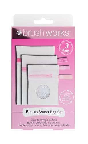 Brushworks Beauty Wash Bag Set – 3 Pack Mesh Laundry Bags for Makeup Remover Pads & Cloths – Reusable, Durable, Travel-Friendly, Vegan & Cruelty-Free