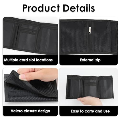 Slim Wallets for Men UK Minimalist Thin Compact RFID Blocking Soft Secure Credit Card Holder Holds up to 6 Cards and Bank Notes Gifts for Travel Men Fathers Boyfriends Birthday Carbon Black — view 4