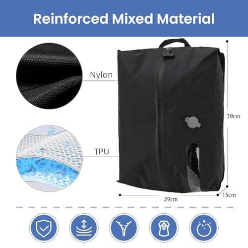 16L Pack of 2 Compression Bags for Travel Clothes, Vacuum Bags for Suitcases, Foldable Travel Bag with Viewing Window Without Vacuum Pump, Black — view 2