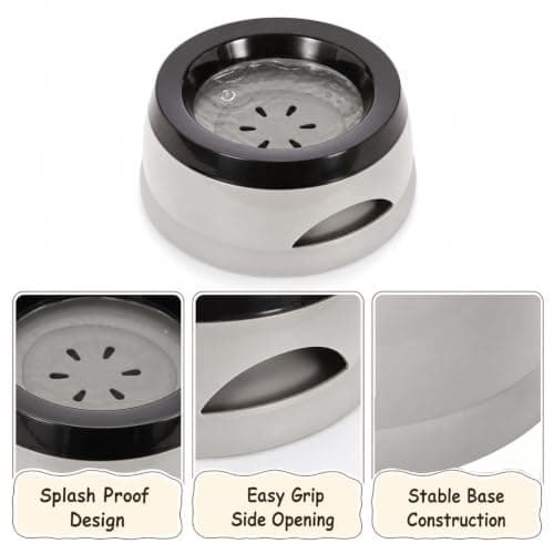 Non Spill Dog Water Bowl, Portable Dog Water Bowl, Grey — view 3