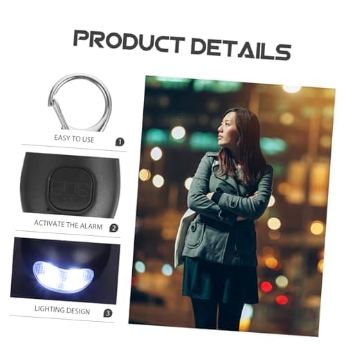 NUOBESTY Personal Emergency Alarm LED Flashlight for Women, Mini Safety Alarm with Smart Sos Siren, Portable Black Security Device for Outdoor and Travel Use — view 5