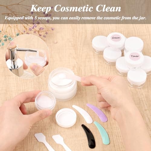 BELICOO 48 PCS Empty Plastic Cosmetic Jars, 10ml Travel Pots for Toiletries — view 6
