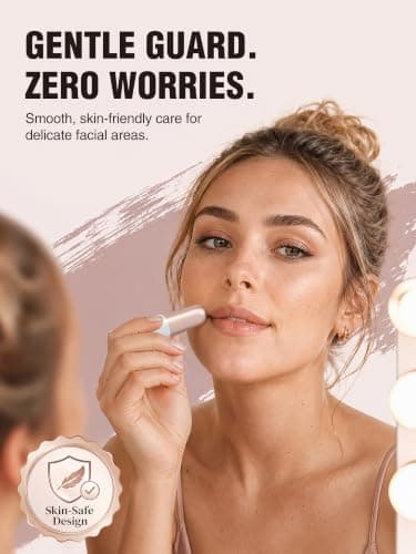 Eyebrow Trimmer Facial Hair Removal for Women – 2 in 1 Rechargeable Face Shaver & Eyebrow Razor, Painless, IPX6 Waterproof, Travel Size for Peach Fuzz, Fine Hairs, Upper Lip & Chin — view 3