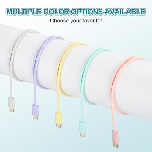sourcing map 3.28ft USB Type C Charger Cable, 2A Type-C to USB A Braided Charging Cord Data Transfer Cable for Tablet Phone LED Desk Lamp Drone, Yellow — view 5