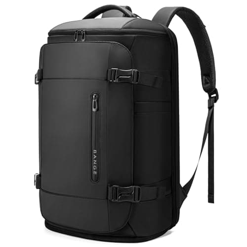 BG FUTURE AESTHETICS Travel Backpack with Shoe Compartment, Weekend Business Hand Luggage, Flight Approved Cabin Luggage, Lightweight and Waterproof for 15.6-17.3 Inch Laptop, Black, L, Business