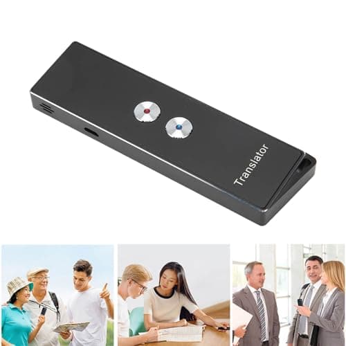 Generic Handheld Smart Voice Translator Device 74 Languages 70 Accents Real Time Bluetooth 5.0 for Travel Learning Business Aluminum Mini (Black) — view 3