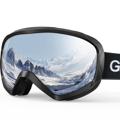 GlaRid OTG Ski Goggles for Men Women Youth, Anti Fog UV Protection, Black