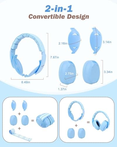Baby Ear Defenders for Babies and Toddlers up to 36 Months - CE & UKCA Certified - 2-in-1 Infant Noise Reduction Earmuffs - Comfortable Baby Headphones Against Hearing Damage & Improves Sleep — view 4