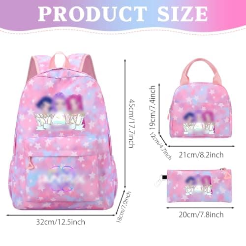 Alaiyaky Colorful 3Pcs School Bags Set (Pink) — view 2