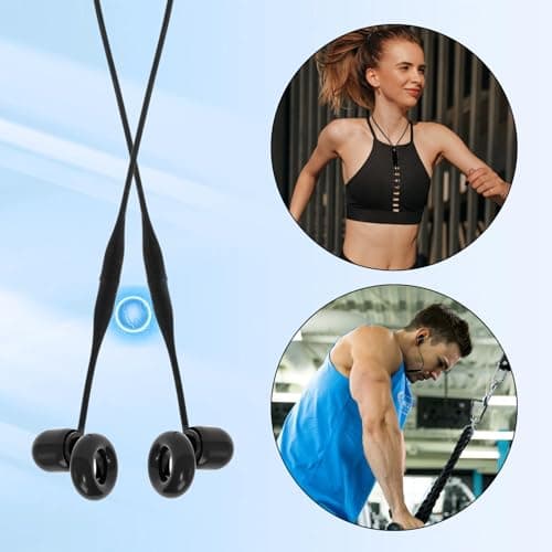 Ptwola 1 Pcs Earplug Lanyard Magnetic Tug-Resistant Safety Earplugs Cord Silicone Removable Ear Plugs Link Cord Flexible Headphones Anti-Lost Sports Lanyard Accessories (Black, 62.5cm/24.6 inches) — view 3