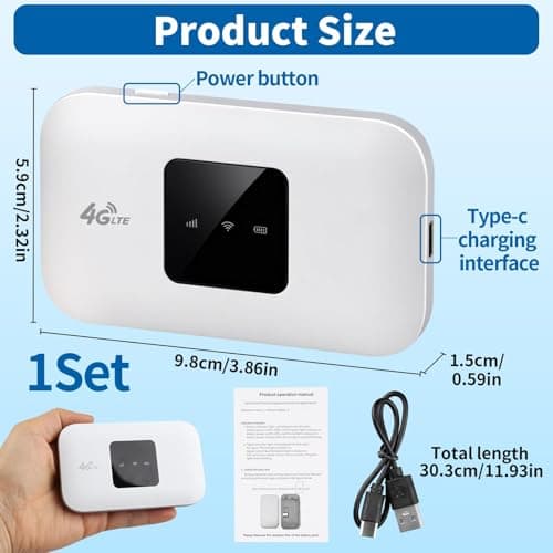 4G Portable WiFi Travel Router with SIM Card Slot, 150Mbps Pocket Hotspot — view 6