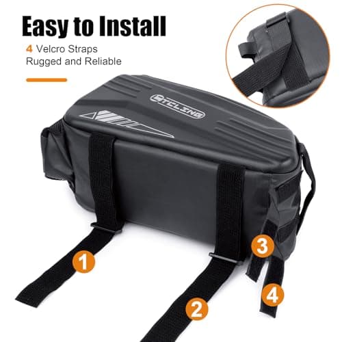 NDakter Bike Bags, 10L Bicycle Pannier Bag for Cycle Rear Rack Waterproof 3 in 1 Ebikes Trunk Bag, Reflective Electric Bike Saddle Panniers Bag with Shoulder Strap (10L EVA Hard Shell Waterproof) — view 5