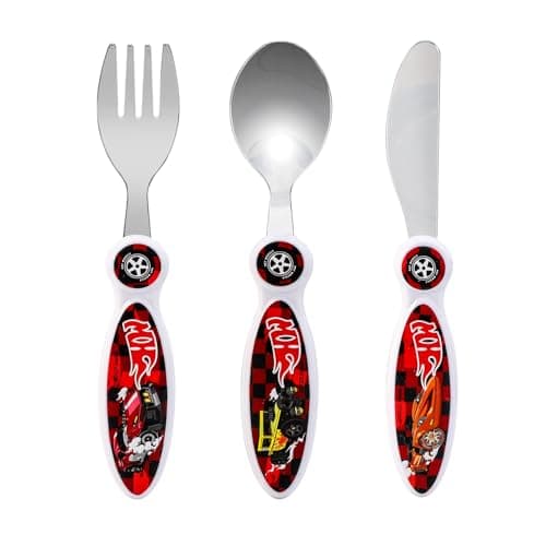 Hot Wheels Kids 3 Piece Cutlery Set – Includes Knife, Fork and Spoon