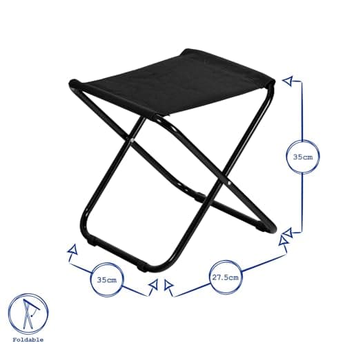 Harbour Housewares Folding Stool - Grey - Pack of 1 - Canvas Camping Stool Adults Small Portable Lightweight Outdoor Foldable Garden Seat for Fishing, Travelling, Picnics — view 3