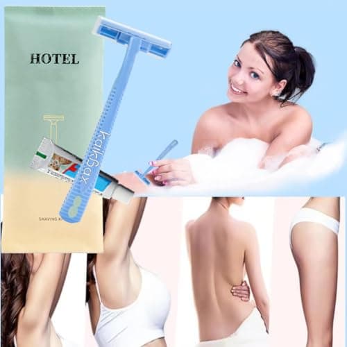 10Pack Luxury Individually Wrapped Hotel Disposable Razors Kit With Shave Cream; Clean and Hygienic; Multipurpose Travel Private Body Razor; Guest Shaving Razor Set for Home Hotel Travel — view 3
