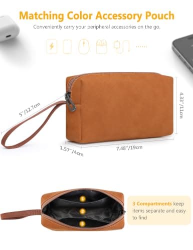 HYZUO 13.3-14 Inch Laptop Case Sleeve with Stand for MacBook,Brown — view 5