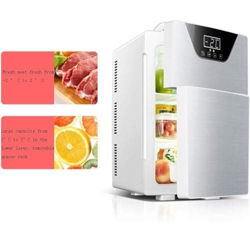 YOtat Mini Fridge Mini Fridge for Bedroom,20-Liter Mini-Fridge Cooler/Warmer for Cars Road Trips Homes Offices and Dorms Gold/Silver (Silver Triple core) — view 5
