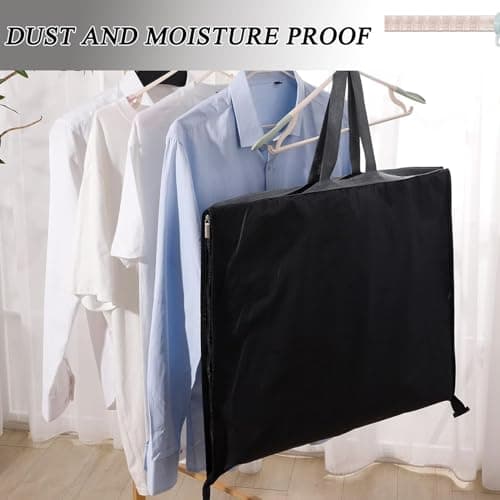 1 Pack Long Dress Covers Bag Dust Proof Clothes Covers Moth Proof Garment Bag Wedding Dress Bag Folding Long Coat Cover for Coat Gowns Dresses Shirts Suits Jackets Storage (Black) — view 6