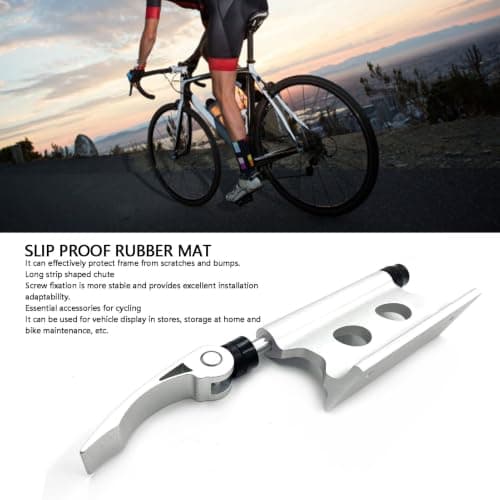 Naroote Bike Fork Arrow Storage Case Rack Durable Slip Proof Rubber Mat for Secure Bike Transport 16.5x4x5.9cm (Silver) — view 3