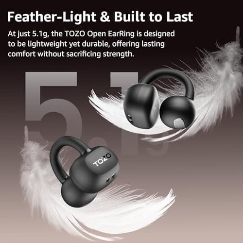 TOZO OpenEarRing Open Ear Headphones 40H Bluetooth 5.4 Lightweight Comfort — view 3