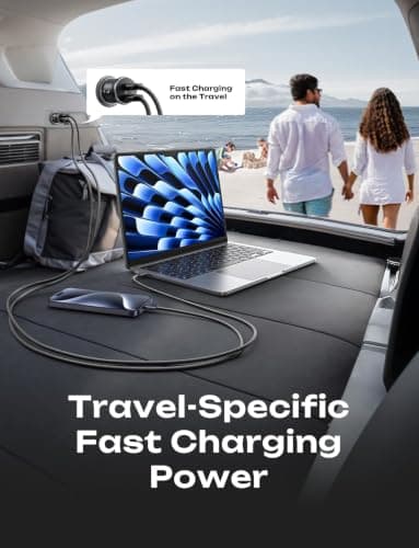 LISEN 90W USB C Car Phone Charger Fast Charge 12V Car Type-C Adapter PD45W — view 5