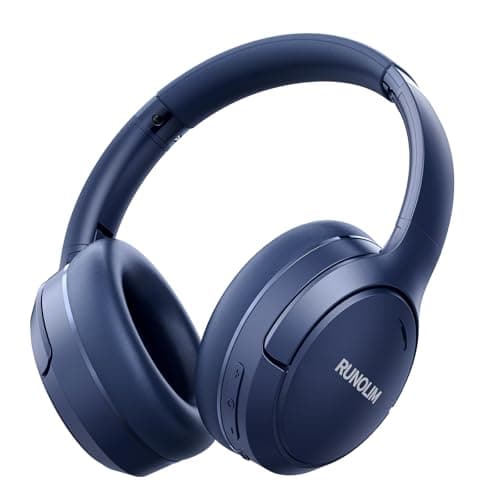 RUNOLIM Hybrid Active Noise Cancelling Headphones, Wireless Over Ear Bluetooth Headphones with Microphone, 100H Playtime, Foldable Wireless Headphones with HiFi Audio, Deep Bass for Home Travel Office