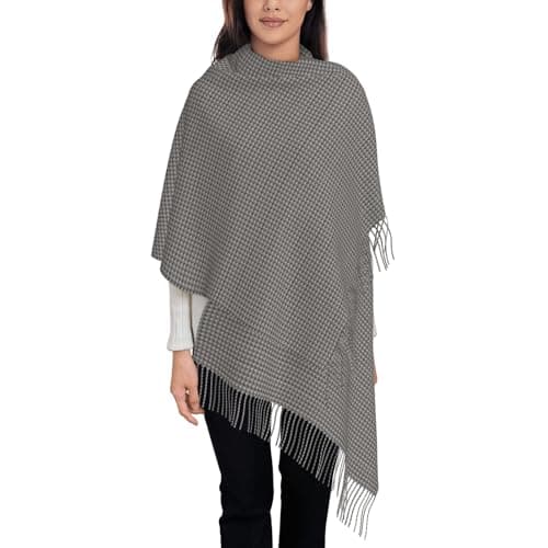 HTTUP Floral Graphite Print Scarf Tassel Women Men Travel Holiday Office Soft Warm Stylish Elegant Fall Winter