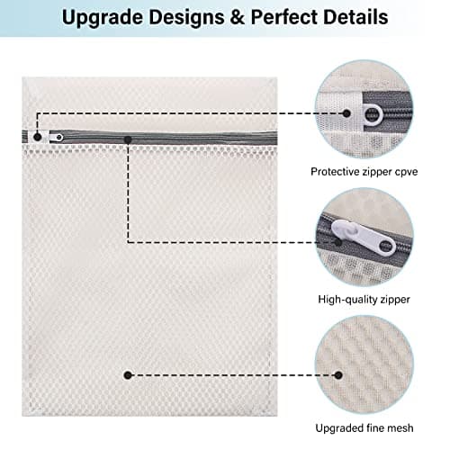 Delicates Wash Bags, GOFRIEND Laundry Bags Zippered Washing Machine Fine Mesh Bag for Delicates Blouse, Hosiery, T-shirt, Socks, Underwear, Bra, Lingerie Baby Clothes (3 SET) — view 4
