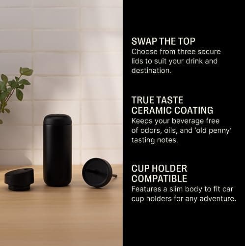 Fellow 3-in-1 Travel Mug 16 oz, Ceramic Lined Coffee Cup, Leakproof — view 2