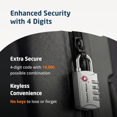 TravelMore TSA Approved Luggage Locks, Travel Padlocks for Suitcases — view 6
